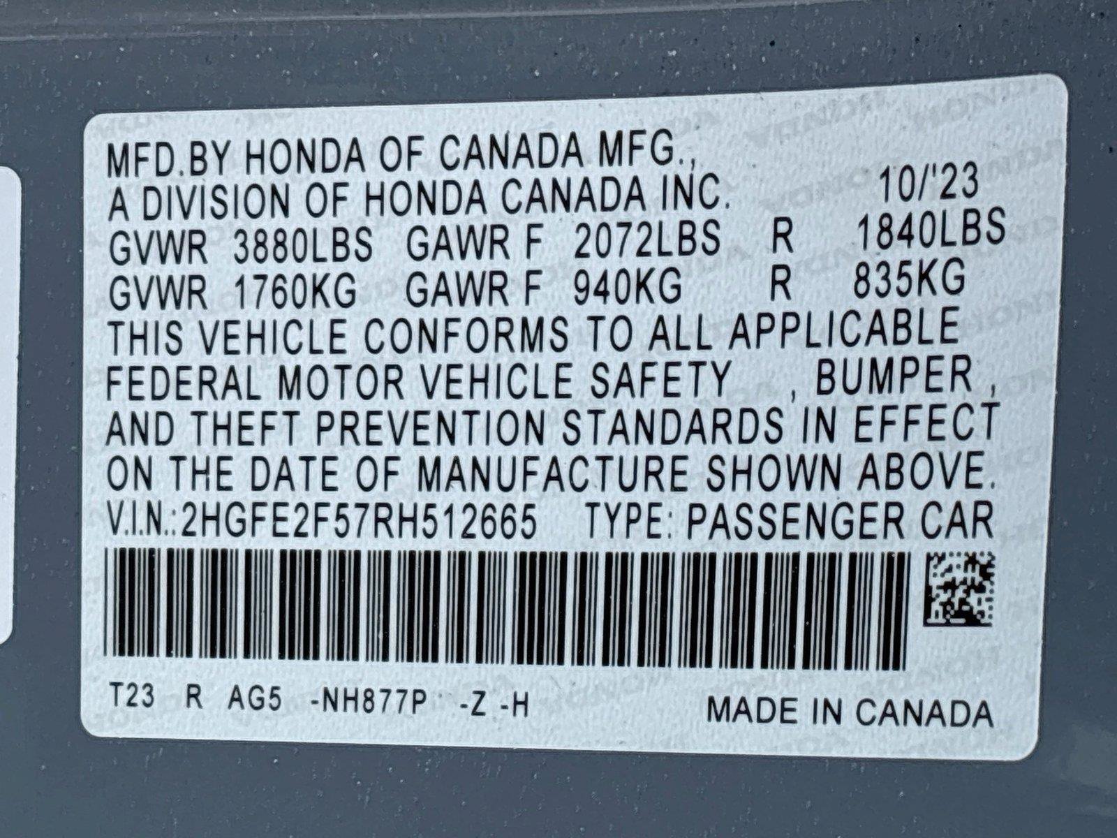 Certified 2024 Honda Civic Sport image 33