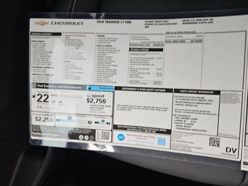 New 2026 Chevrolet Traverse LT image 18