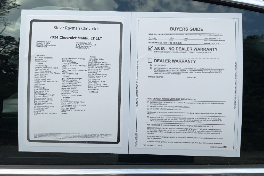 Certified 2024 Chevrolet Malibu LT FWD image 24