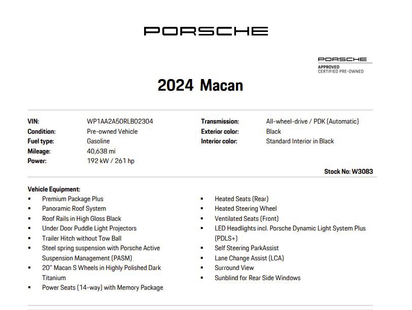 Certified 2024 Porsche Macan AWD/4WD image 7