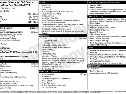 Used 2021 Chevrolet Silverado 1500 Custom Trail Boss w/ Midnight Edition image 1