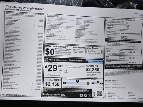 New 2026 BMW 330i xDrive Sedan w/ M Sport Package image 38