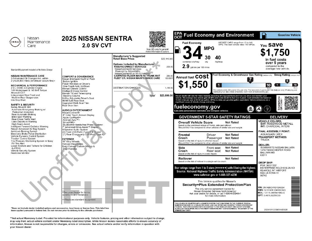 Used 2025 Nissan Sentra SV FWD image 5