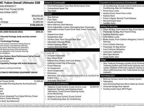 Certified 2023 GMC Yukon Denali Ultimate w/ LPO, Floor Liner Package image 13