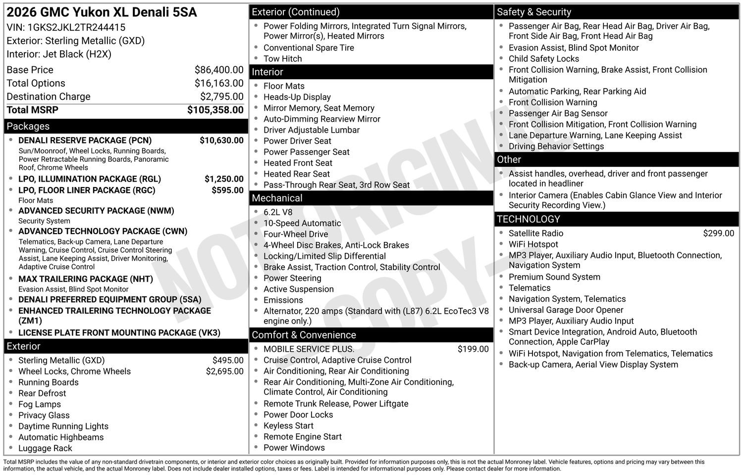 Used 2026 GMC Yukon XL Denali w/ Denali Reserve Package AWD/4WD image 1