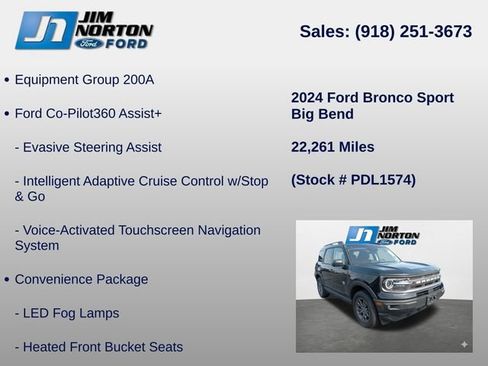 Used 2024 Ford Bronco Sport Big Bend w/ Convenience Package image 8