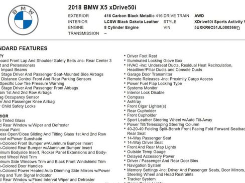 Used 2018 BMW X5 xDrive50i w/ M Sport Package AWD/4WD image 17