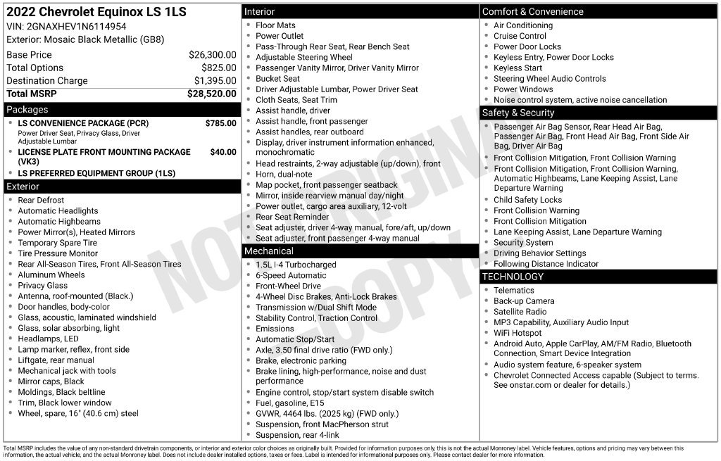 Used 2022 Chevrolet Equinox LS w/ LS Convenience Package FWD image 25