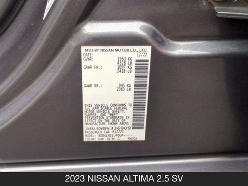 Used 2023 Nissan Altima 2.5 SV FWD image 25
