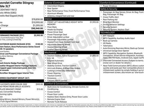 Used 2021 Chevrolet Corvette Stingray Premium Conv w/ Z51 Performance Package RWD image 10