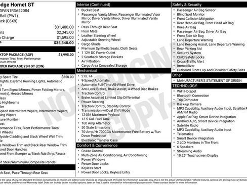 Used 2024 Dodge Hornet GT w/ GT Blacktop Package AWD/4WD image 32