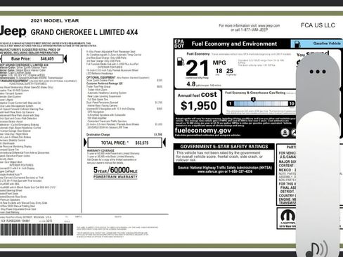 Used 2021 Jeep Grand Cherokee L Limited w/ Trailer Tow Group (B) AWD/4WD image 2