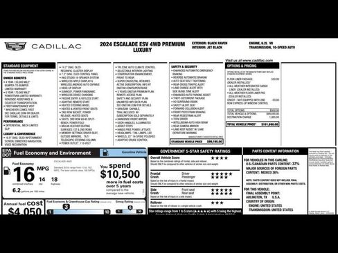 Used 2024 Cadillac Escalade ESV Premium Luxury w/ LPO, Floor Liner Package AWD/4WD image 4