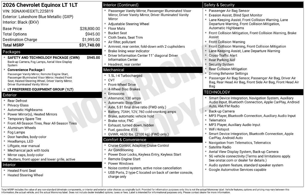 Used 2026 Chevrolet Equinox LT w/ Safety and Technology Package FWD image 23