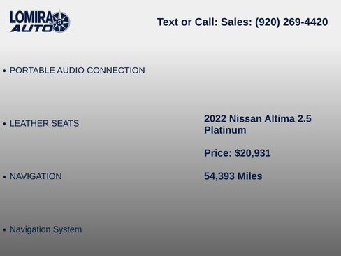 Used 2022 Nissan Altima 2.5 Platinum AWD/4WD image 8