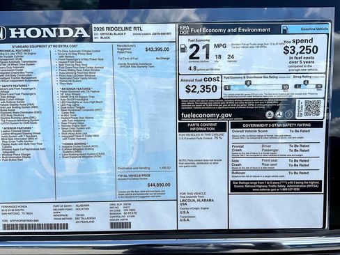 New 2026 Honda Ridgeline RTL image 19