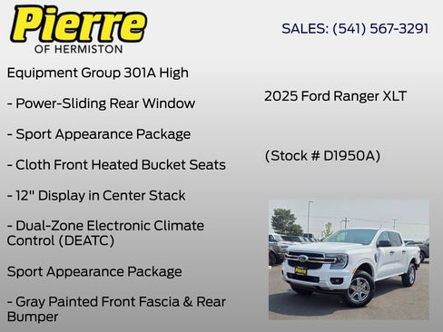 Used 2025 Ford Ranger XLT w/ Equipment Group 301A High AWD/4WD image 6