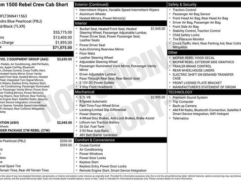 Used 2022 RAM 1500 Rebel w/ Rebel Level 2 Equipment Group AWD/4WD image 35