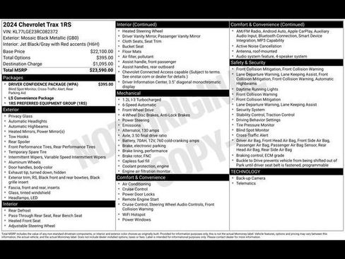 Used 2024 Chevrolet Trax RS w/ Driver Confidence Package FWD image 17