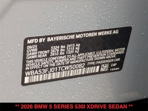 New 2026 BMW 530i xDrive w/ M Sport Package image 32
