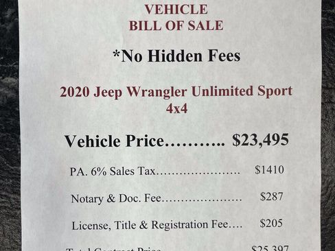 Used 2020 Jeep Wrangler Unlimited Sport S AWD/4WD image 2