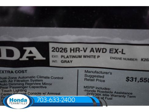 New 2026 Honda HR-V EX-L image 36