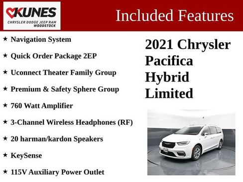 Used 2021 Chrysler Pacifica Limited w/ Uconnect Theater Family Group FWD image 3