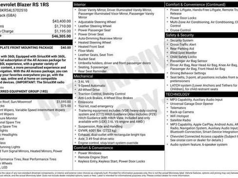 Certified 2020 Chevrolet Blazer RS AWD/4WD image 35