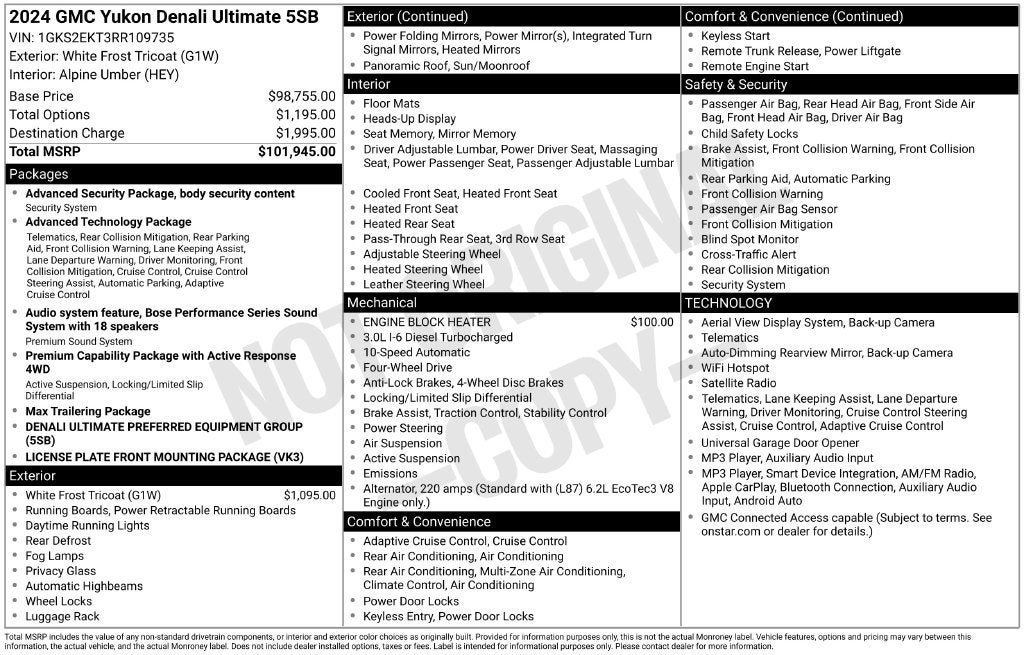 Used 2024 GMC Yukon Denali Ultimate AWD/4WD image 39