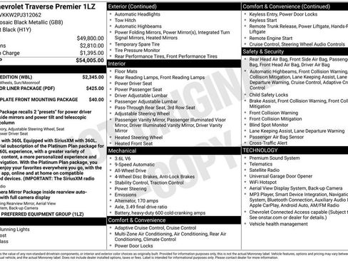 Used 2023 Chevrolet Traverse Premier w/ Redline Edition AWD/4WD image 8