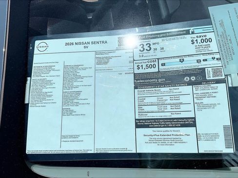 New 2026 Nissan Sentra SV w/ Floor Mat Package FWD image 17