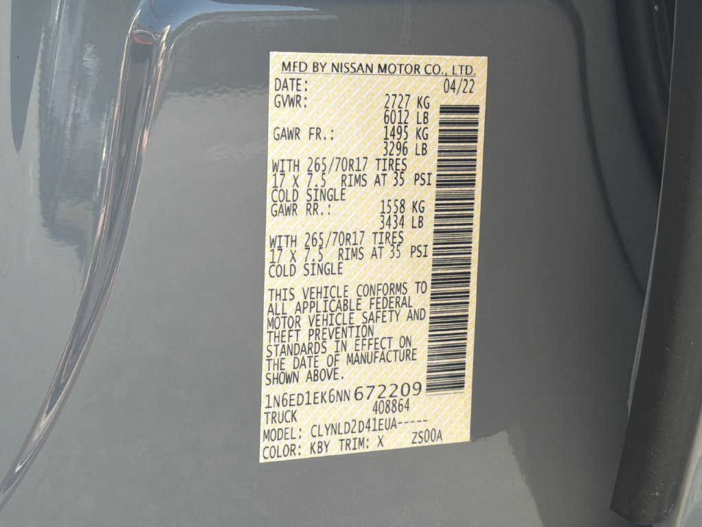 Used 2022 Nissan Frontier PRO-4X w/ Off-Road Protection Package AWD/4WD image 32