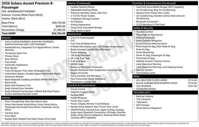 Certified 2026 Subaru Ascent Premium AWD/4WD image 3
