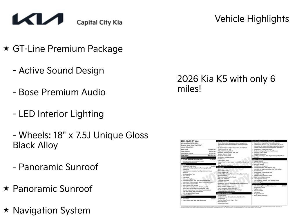 New 2026 Kia K5 GT-Line w/ GT-Line Premium Package FWD image 3