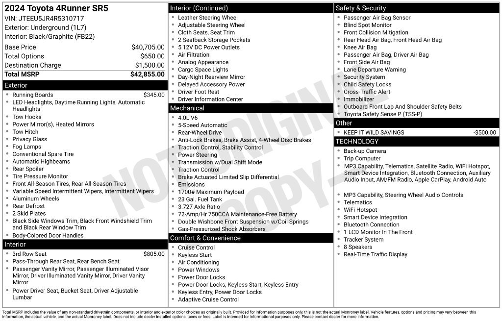 Used 2024 Toyota 4Runner SR5 RWD image 4