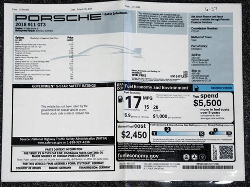 Used 2018 Porsche 911 GT3 RWD image 28