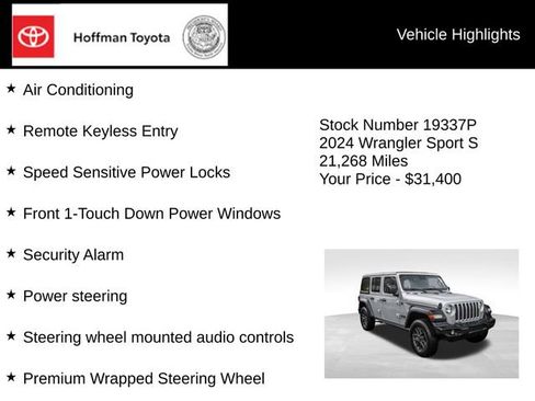 Used 2024 Jeep Wrangler Unlimited Sport AWD/4WD image 20