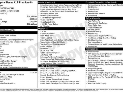 Used 2015 Toyota Sienna XLE Premium FWD image 7