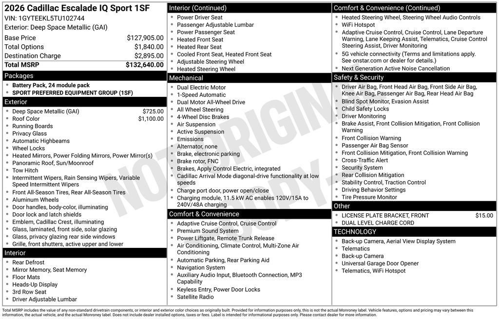 New 2026 Cadillac Escalade IQ Sport 1 AWD/4WD image 57
