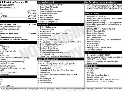 Used 2021 Buick Envision Essence w/ Technology Package I AWD/4WD image 36