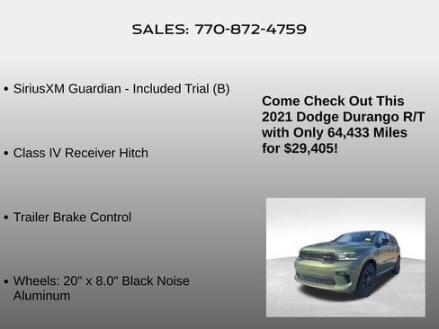 Used 2021 Dodge Durango R/T w/ Blacktop Package image 28