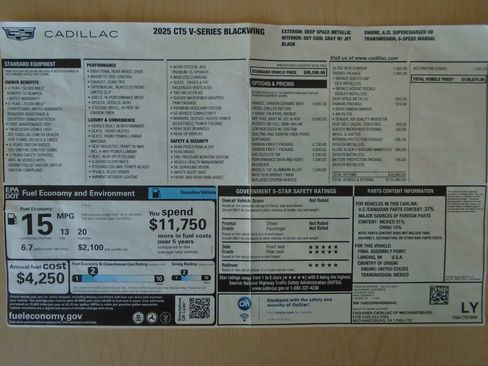 Used 2025 Cadillac CT5 V Blackwing w/ Carbon Fiber 2 Package RWD image 43
