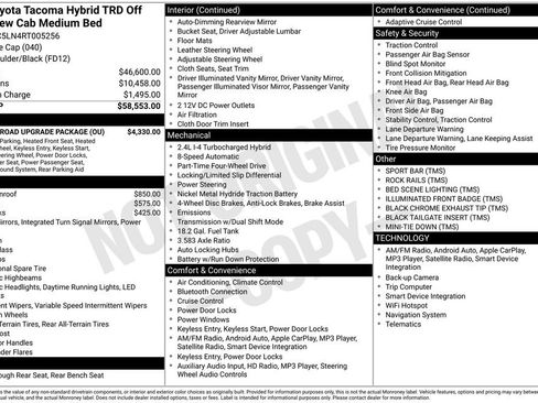 Used 2024 Toyota Tacoma TRD Off-Road w/ TRD Off Road Upgrade Package image 15