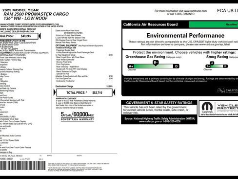 Used 2025 RAM ProMaster 2500 w/ U-Haul Equipment Group FWD image 17