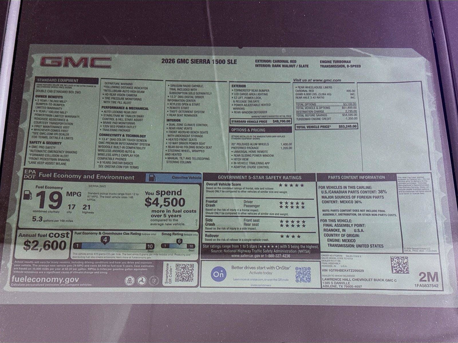 New 2026 GMC Sierra 1500 SLE w/ Preferred Package RWD image 20