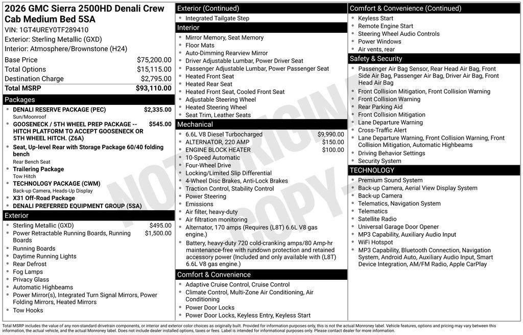 Used 2026 GMC Sierra 2500 Denali w/ Denali Reserve Package AWD/4WD image 4