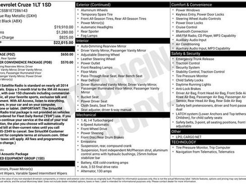 Used 2014 Chevrolet Cruze LT w/ RS Package FWD image 8