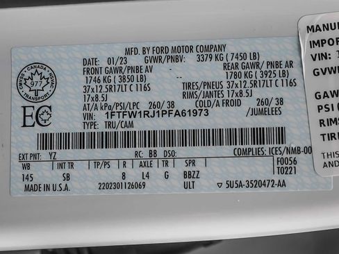 Used 2023 Ford F150 Raptor w/ Equipment Group 802A Raptor R image 39