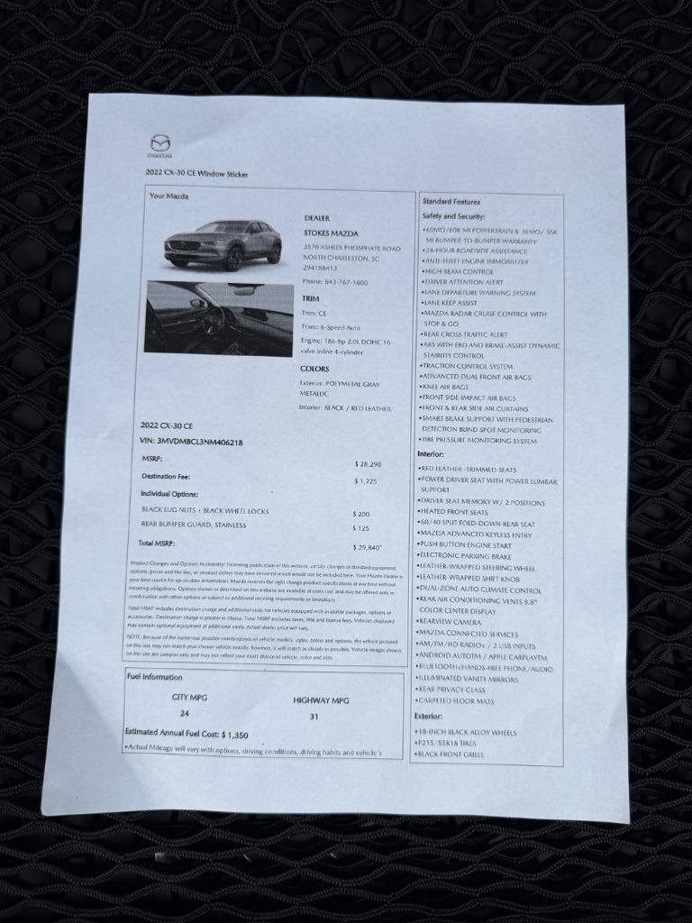 Used 2022 MAZDA CX-30 AWD 2.5 S w/ Preferred Package image 35