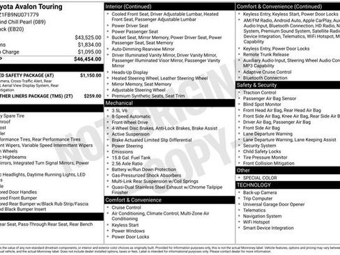 Certified 2022 Toyota Avalon Touring w/ Advanced Safety Package FWD image 33